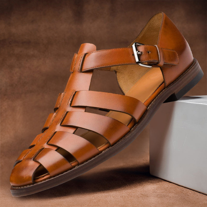 Sandalias Cuero Hombre Elegantes Verano