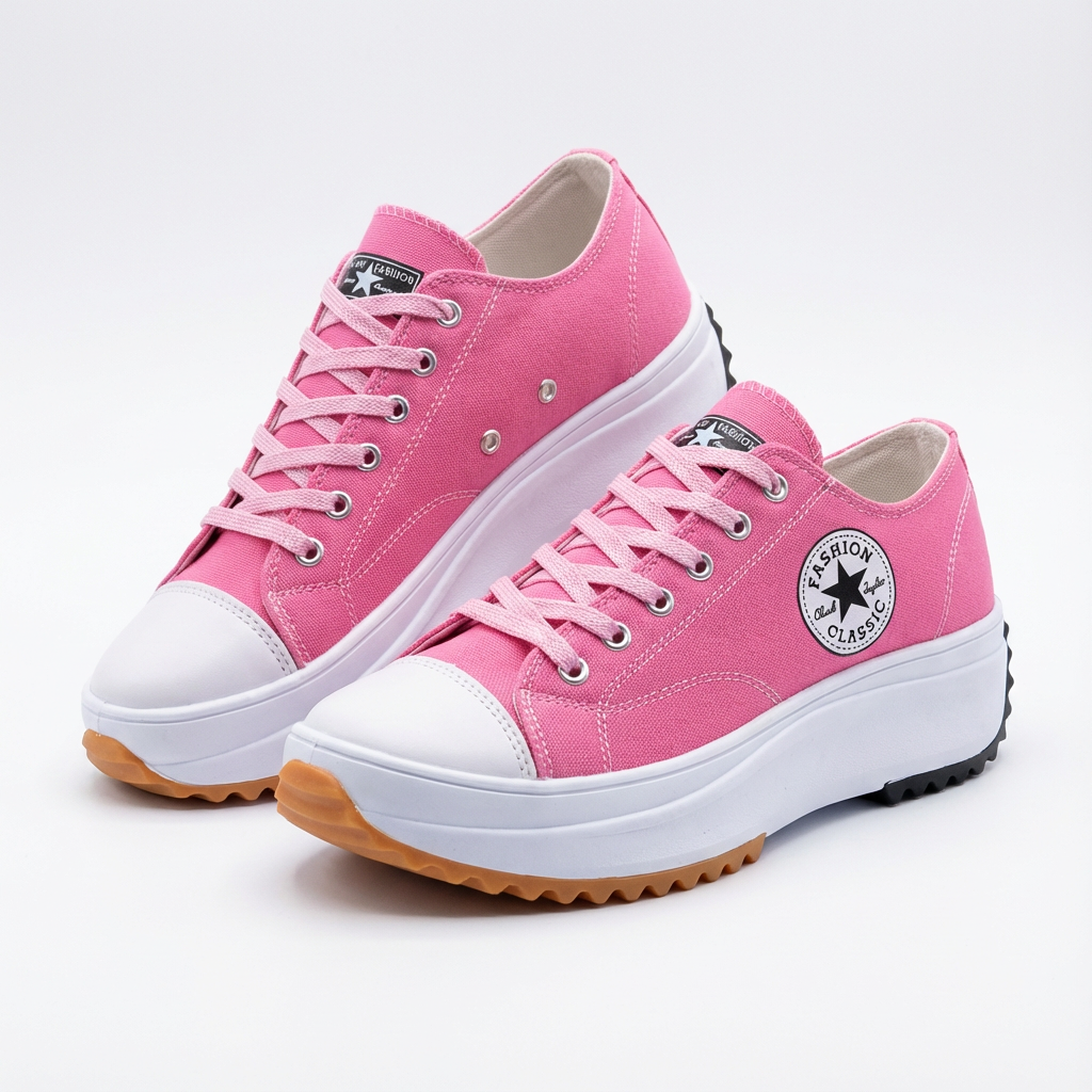 Zapatillas Plataforma Mujer con Cordones Altas
