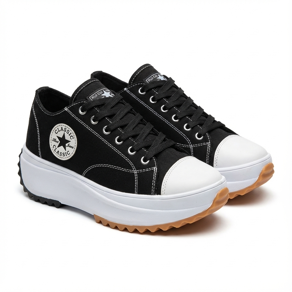 Zapatillas Plataforma Mujer con Cordones Altas