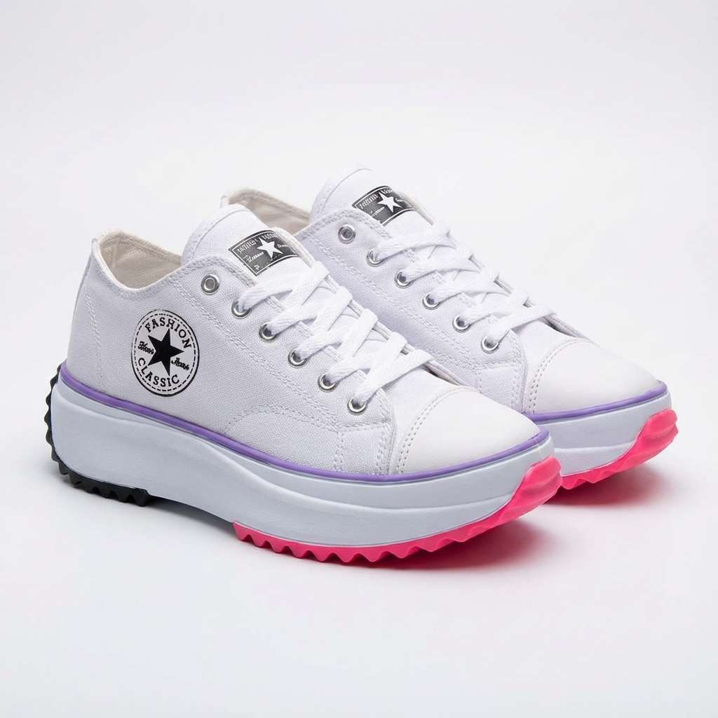 Zapatillas Plataforma Mujer con Cordones Altas - Clara Moda
