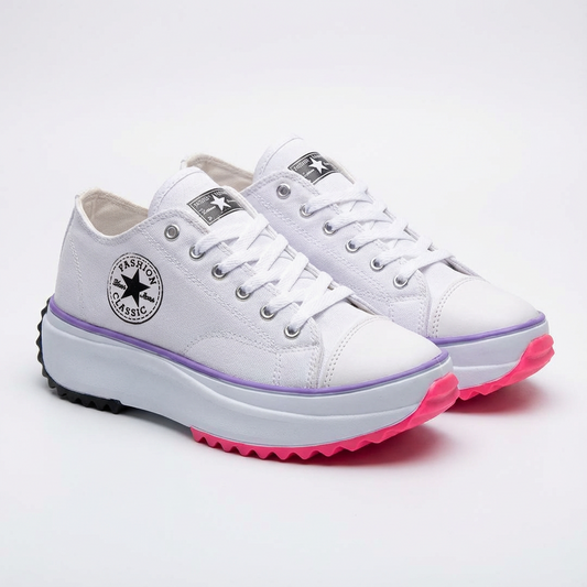 Zapatillas Plataforma Mujer con Cordones Altas - Clara Moda
