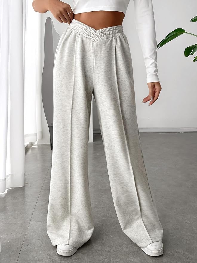 Pantalón ancho mujer corte fluido elegante - Vestiria