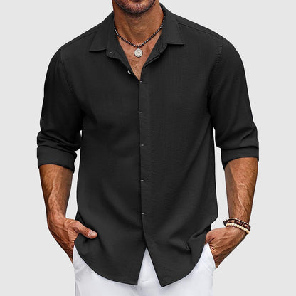 Camisa Lino Hombre Elegante Clásica