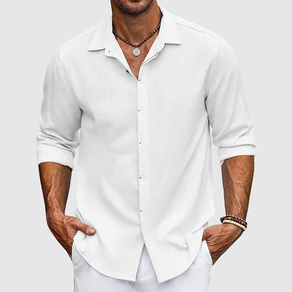 Camisa Lino Hombre Elegante Clásica