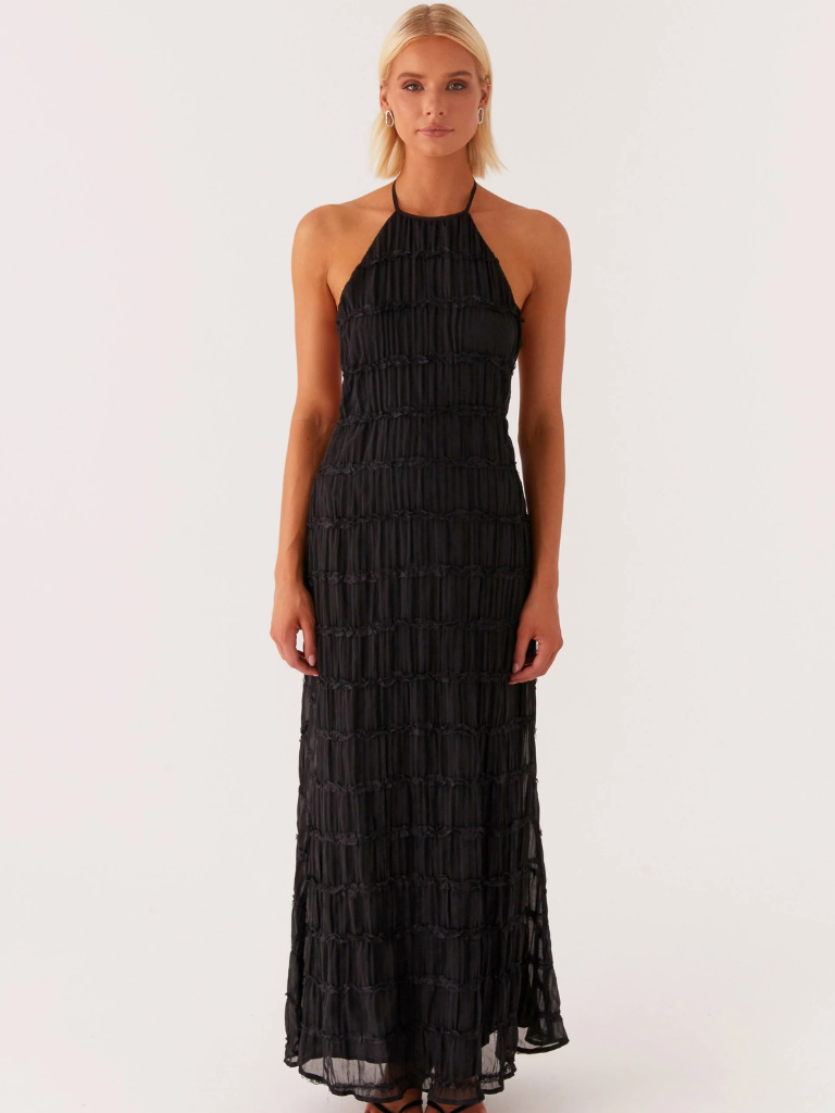 Vestido Elegante Mujer Cuello Halter Pliegues Estilo Boho