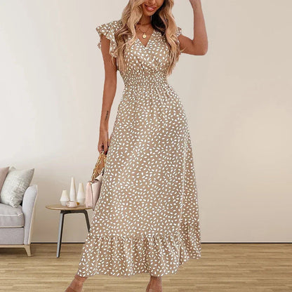 Vestido de Noche Elegante Gasa Sin Mangas
