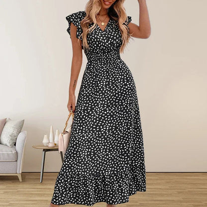 Vestido de Noche Elegante Gasa Sin Mangas