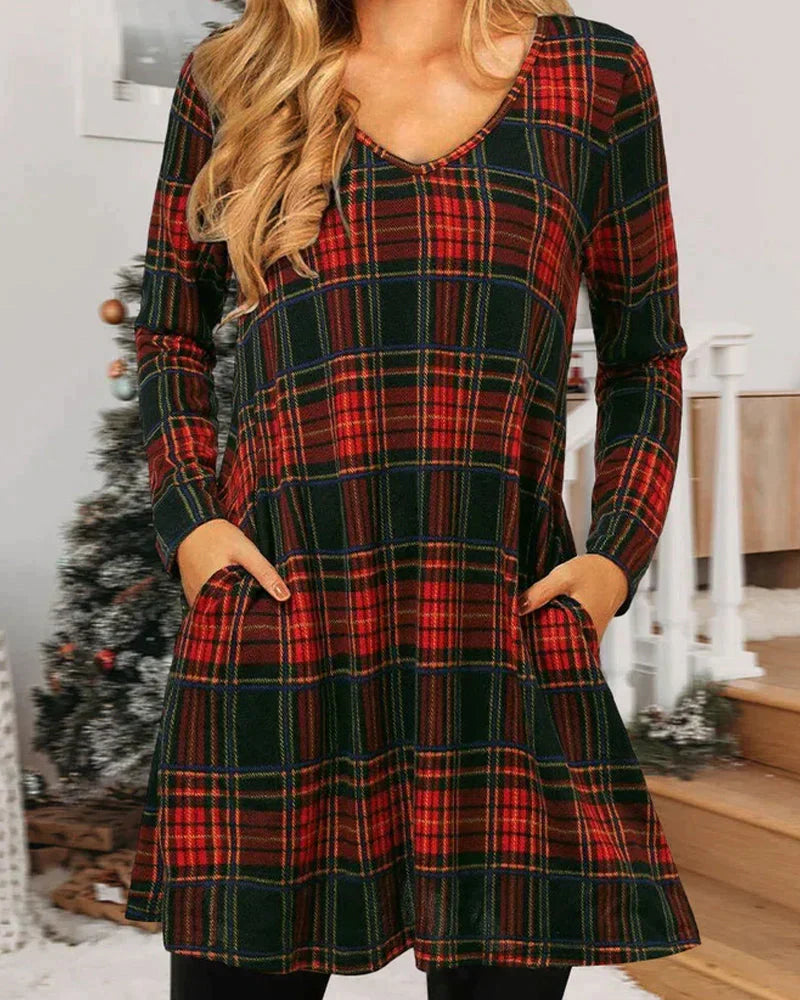 Vestido Cuadriculado Estilo Clásico - Vestiria