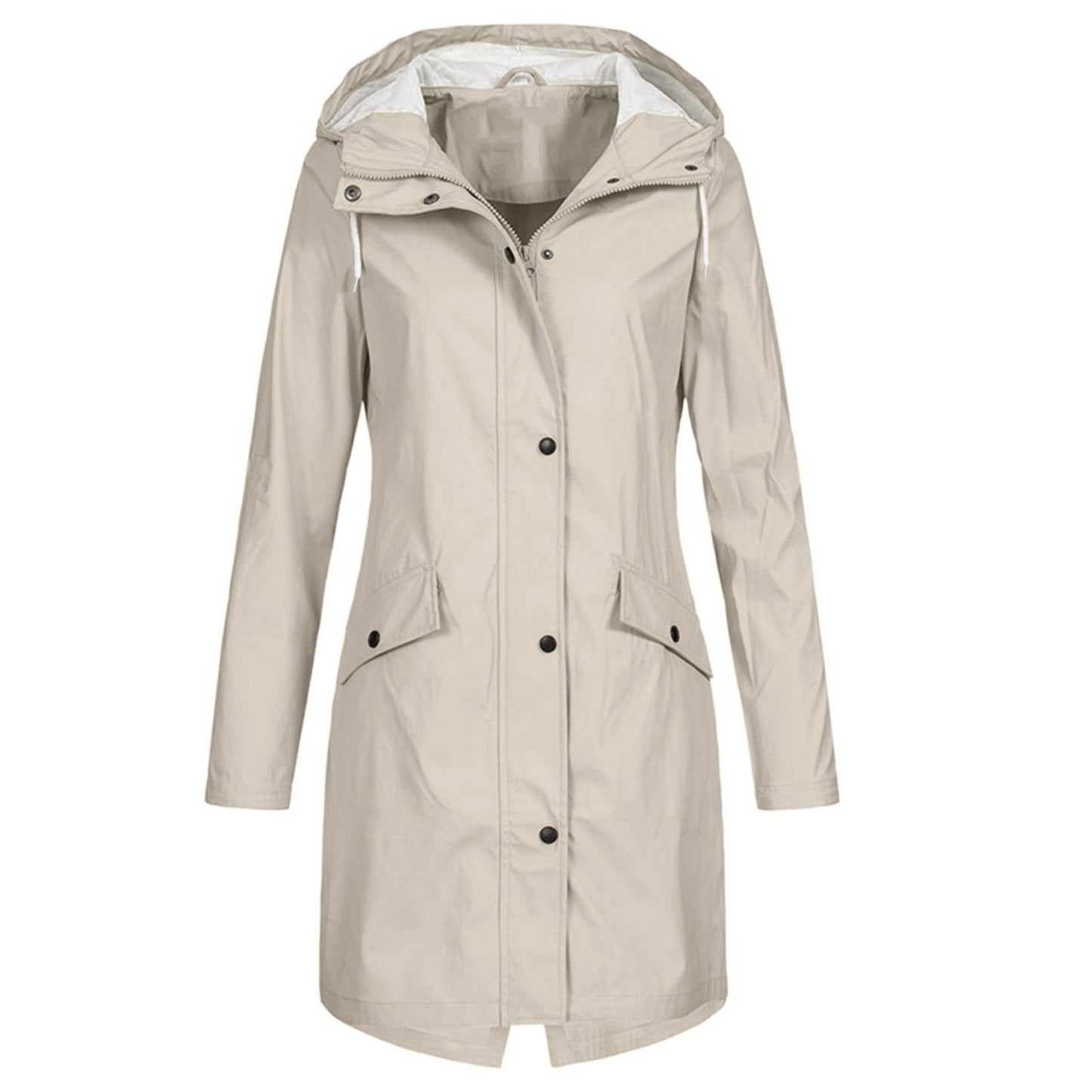 Chaqueta Mujer Impermeable Con Capucha Ajustable