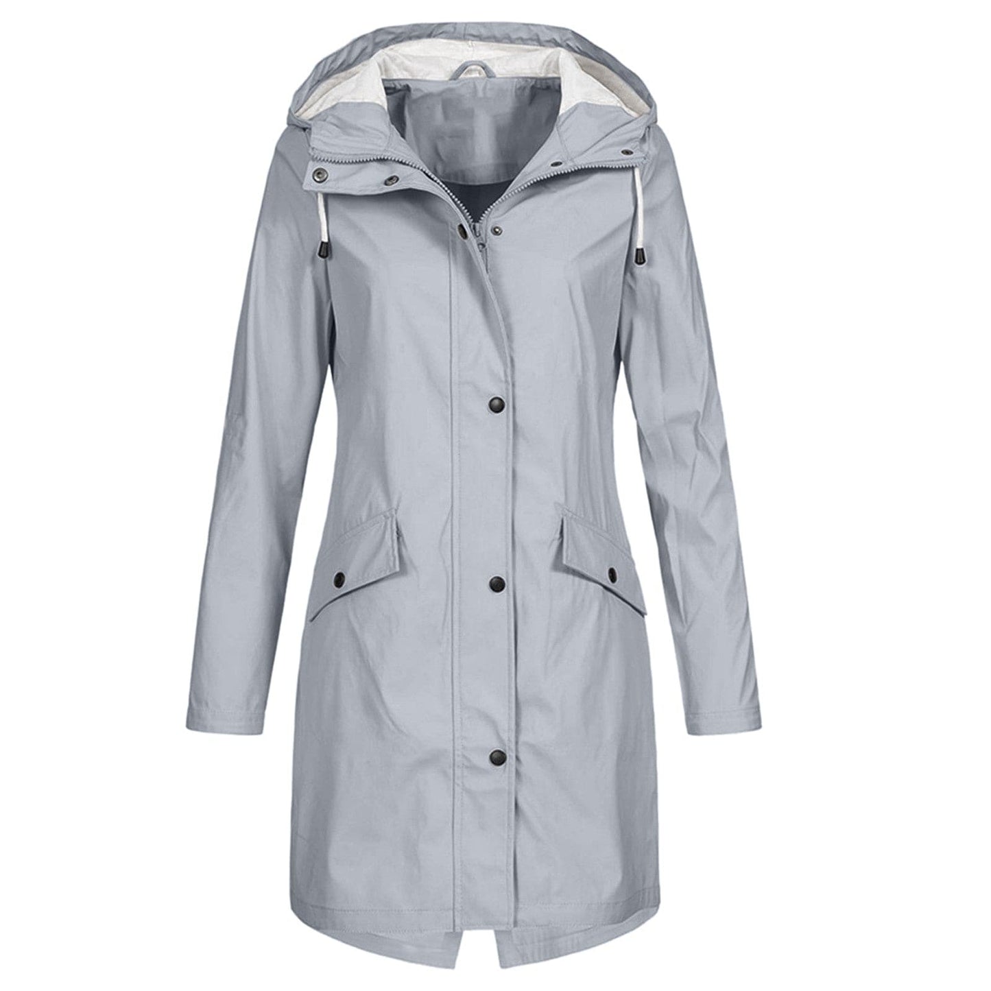 Chaqueta Mujer Impermeable Con Capucha Ajustable