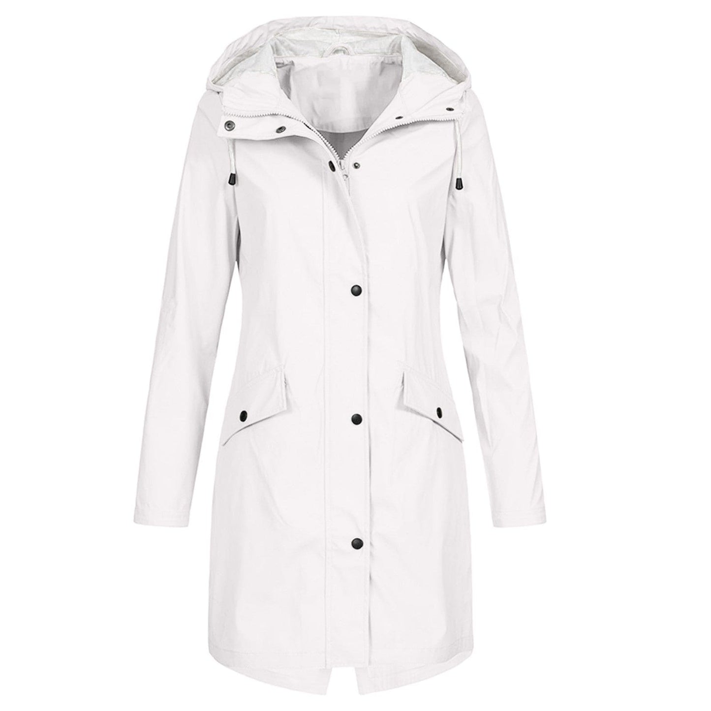 Chaqueta Mujer Impermeable Con Capucha Ajustable