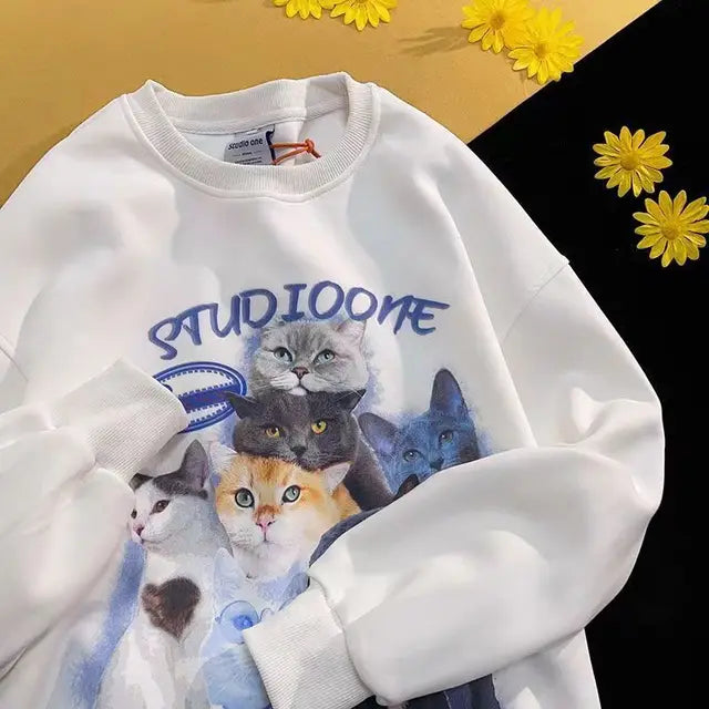 Sudadera Gato Confortable Algodón