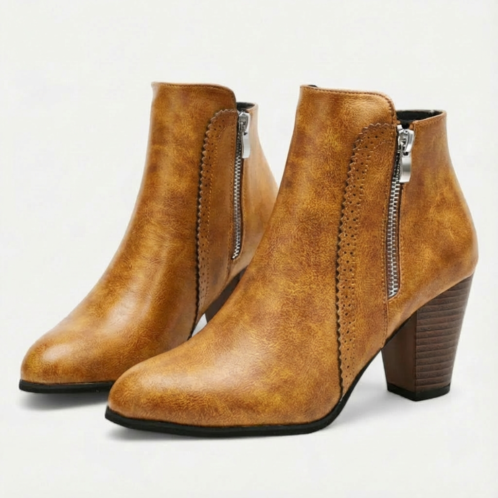 Botas Mujer Tacón Alto y Ancho - Clara Moda