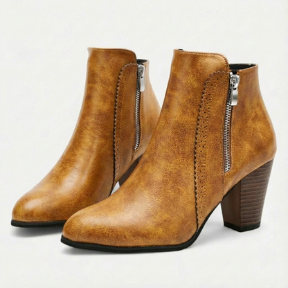 Botas Mujer Tacón Alto y Ancho - Clara Moda