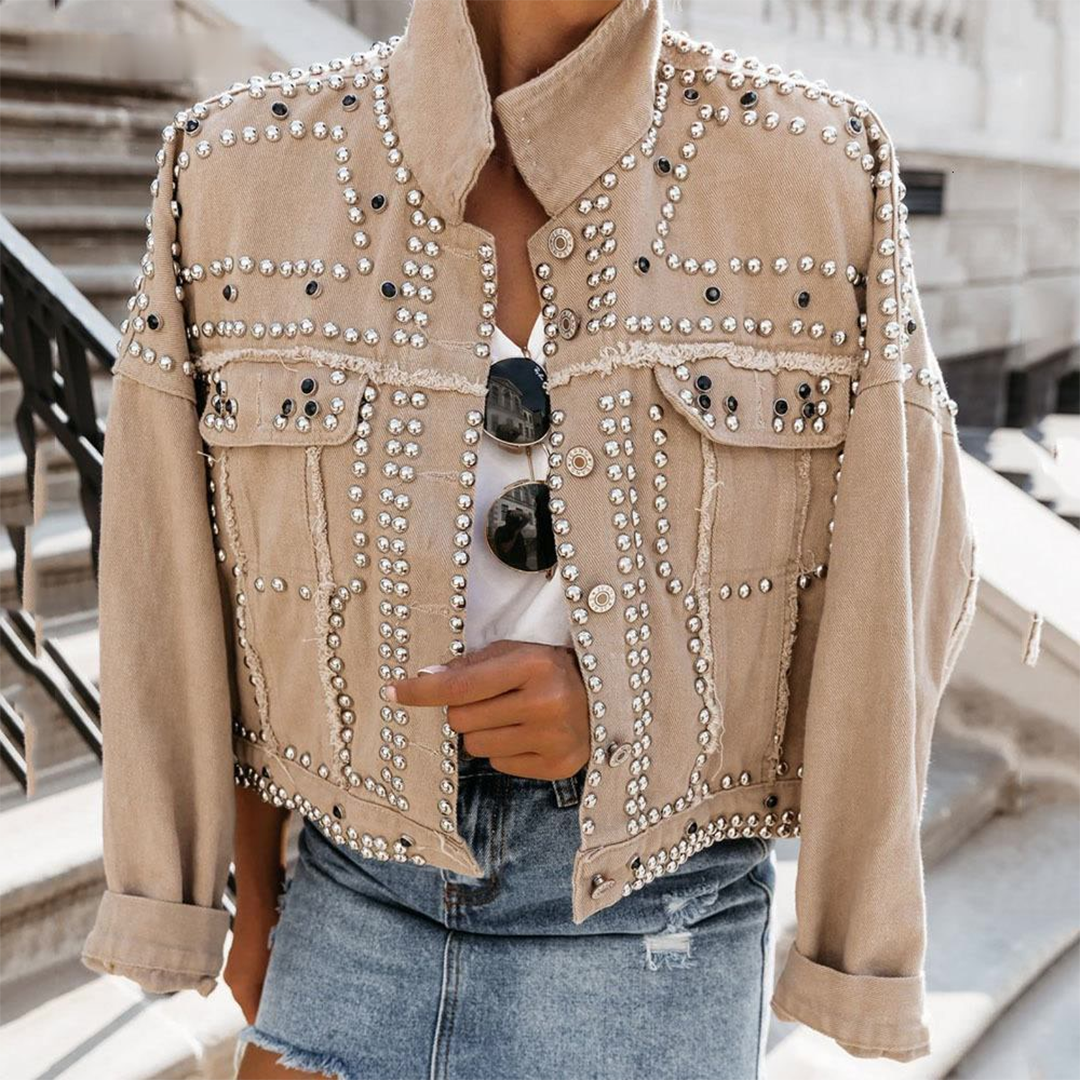 Chaqueta Cuero Vintage Mujer Punk - Vestiria