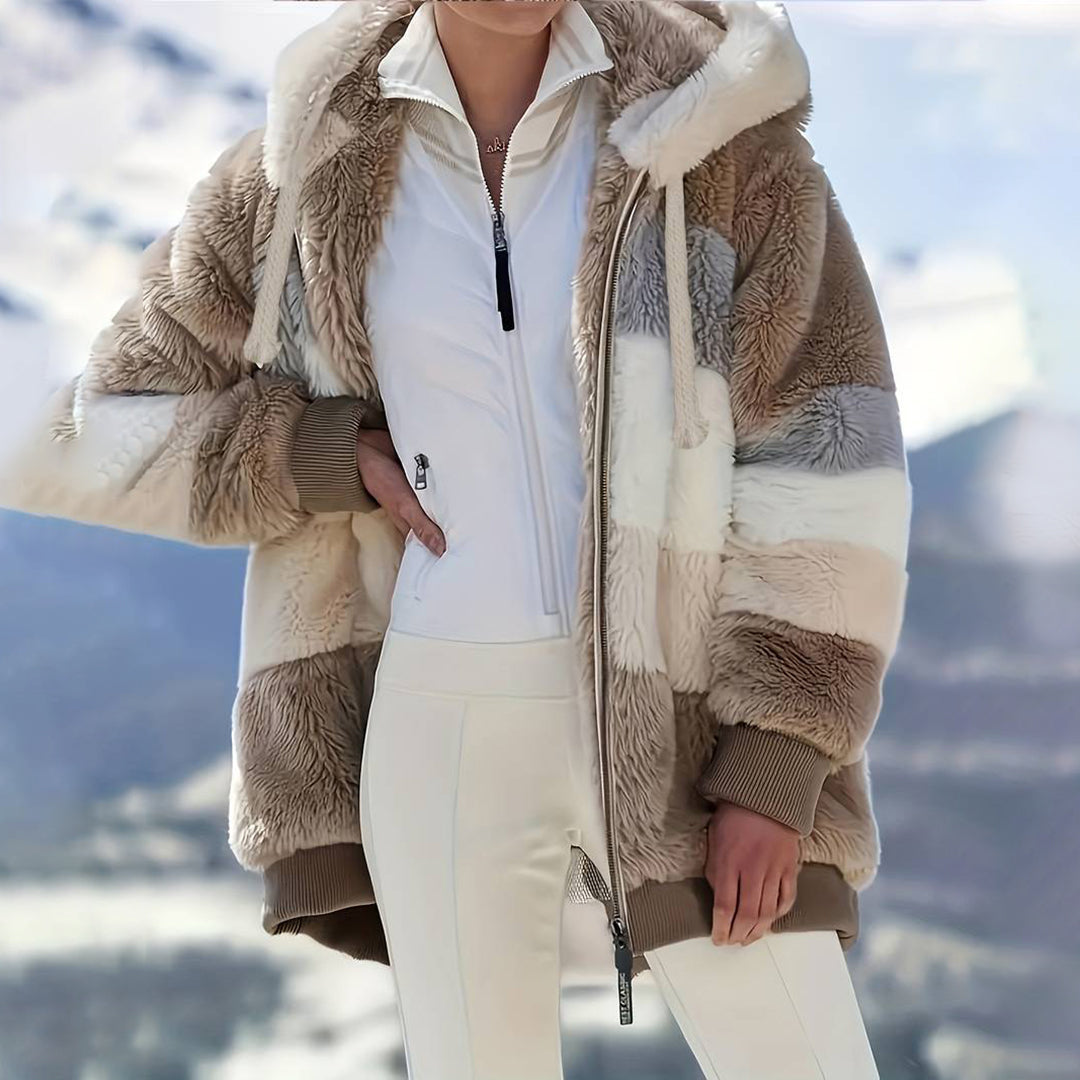 Chaqueta Mujer Forro Polar Con Capucha