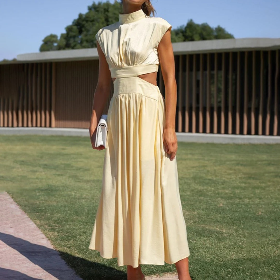 Vestido Sin Mangas Feminino Elegante
