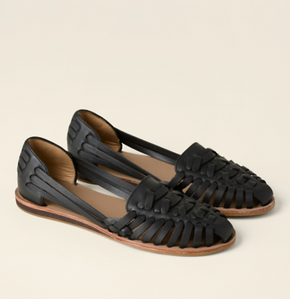 Zapatos Planos de Mujer Cuero Trenzado Estilo Chic