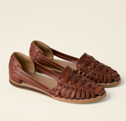 Zapatos Planos de Mujer Cuero Trenzado Estilo Chic