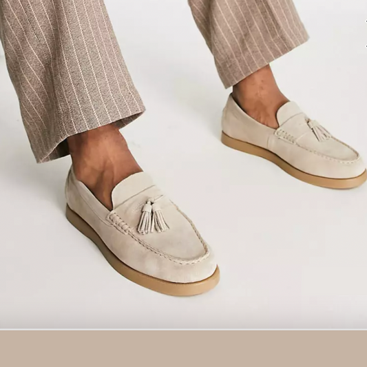 Mocasines Hombre Cuero Beige Clásicos - Vestiria
