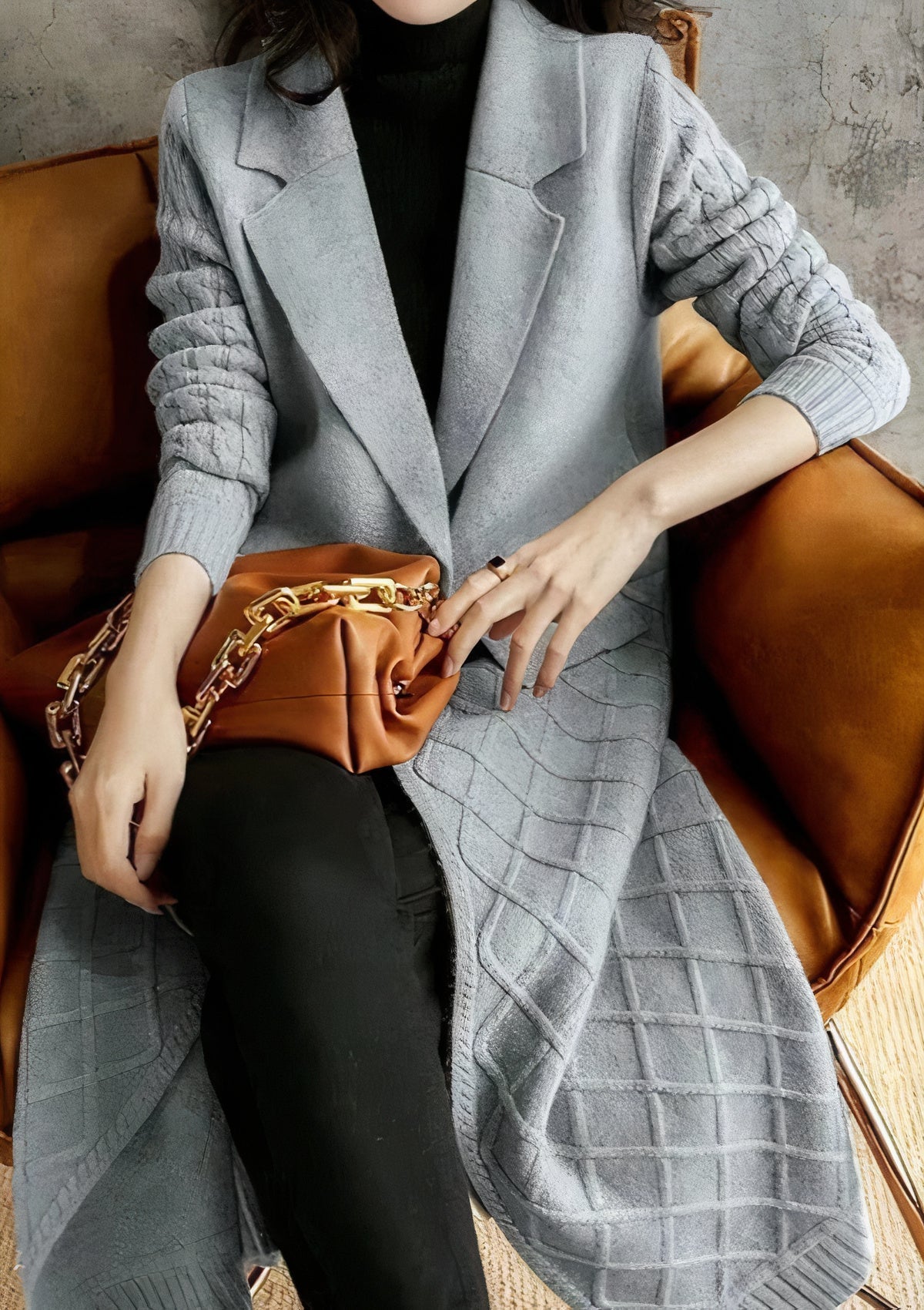 Abrigo Cardigan Femenino Largo y Cómodo