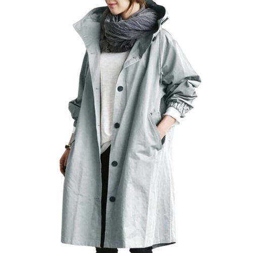 Chaquetón Mujer Impermeable con Capucha y Cuello Alto