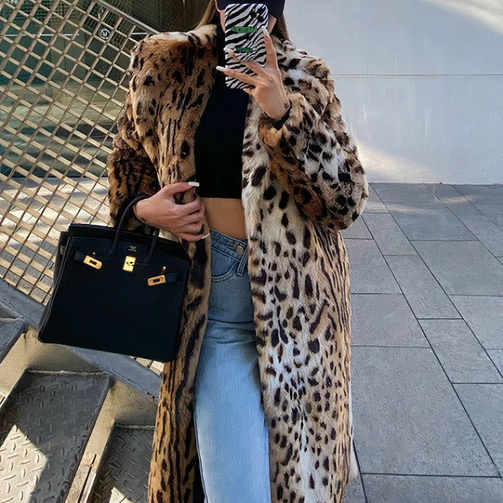 Chaquetón Mujer Estampado Leopardo Cálido - Vestiria