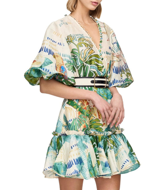 Minivestido Seda Lino Elegante Mujer - Vestiria