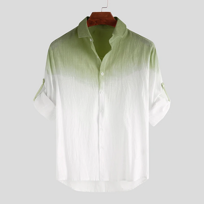 Camisa Lino Elegante Estampado Degradado