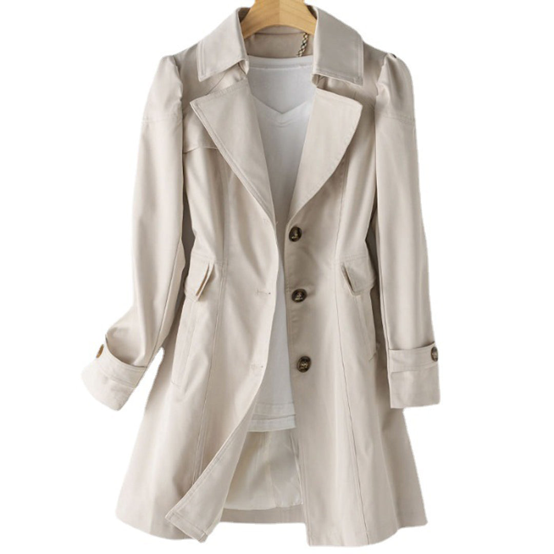 Abrigo Impermeable Largo Mujer Elegante