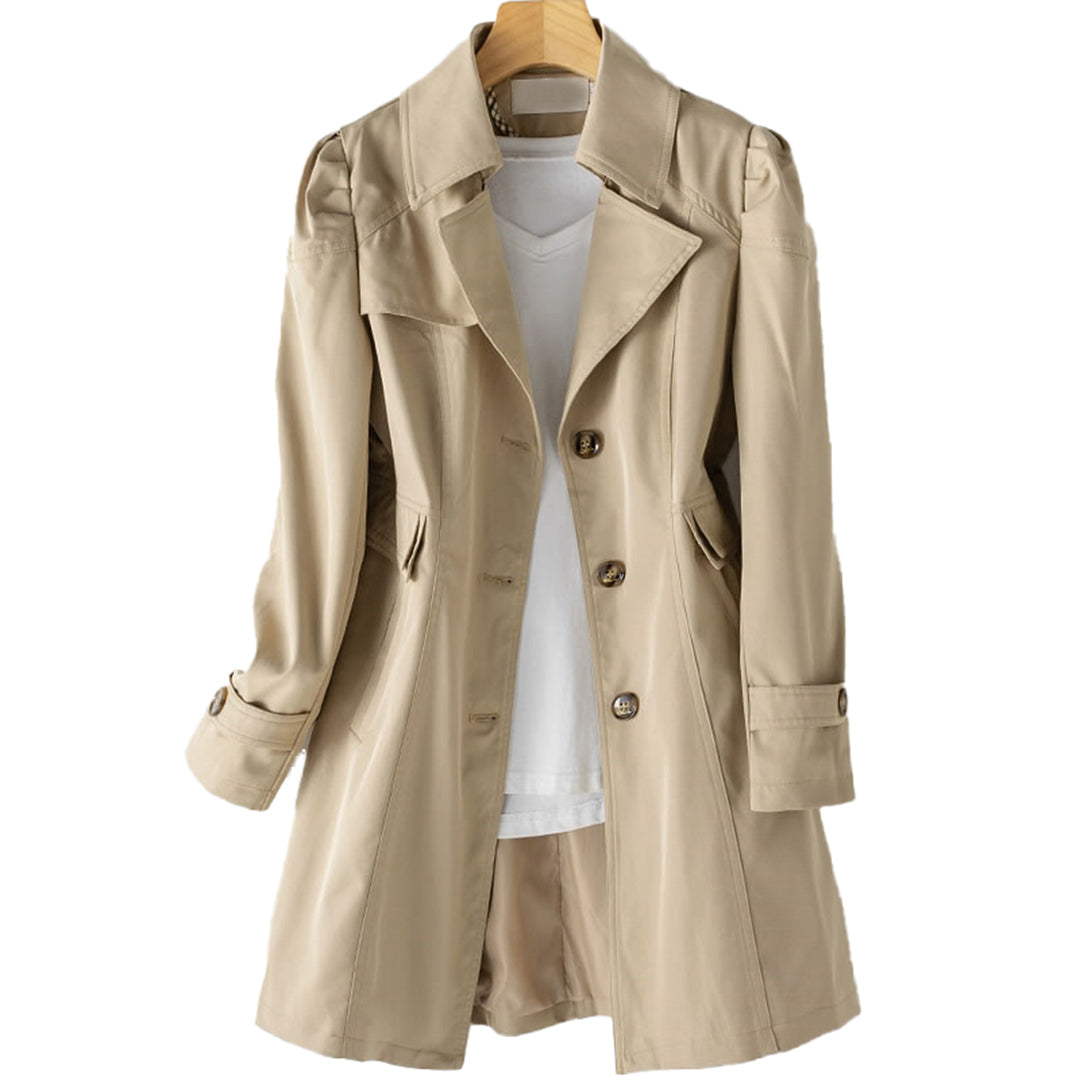 Abrigo Impermeable Largo Mujer Elegante