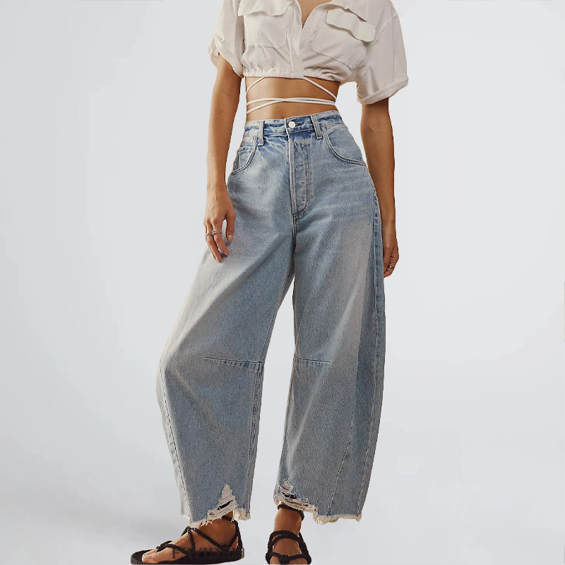 Vaqueros Anchos de Punto Moda
