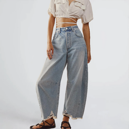 Vaqueros Anchos de Punto Moda
