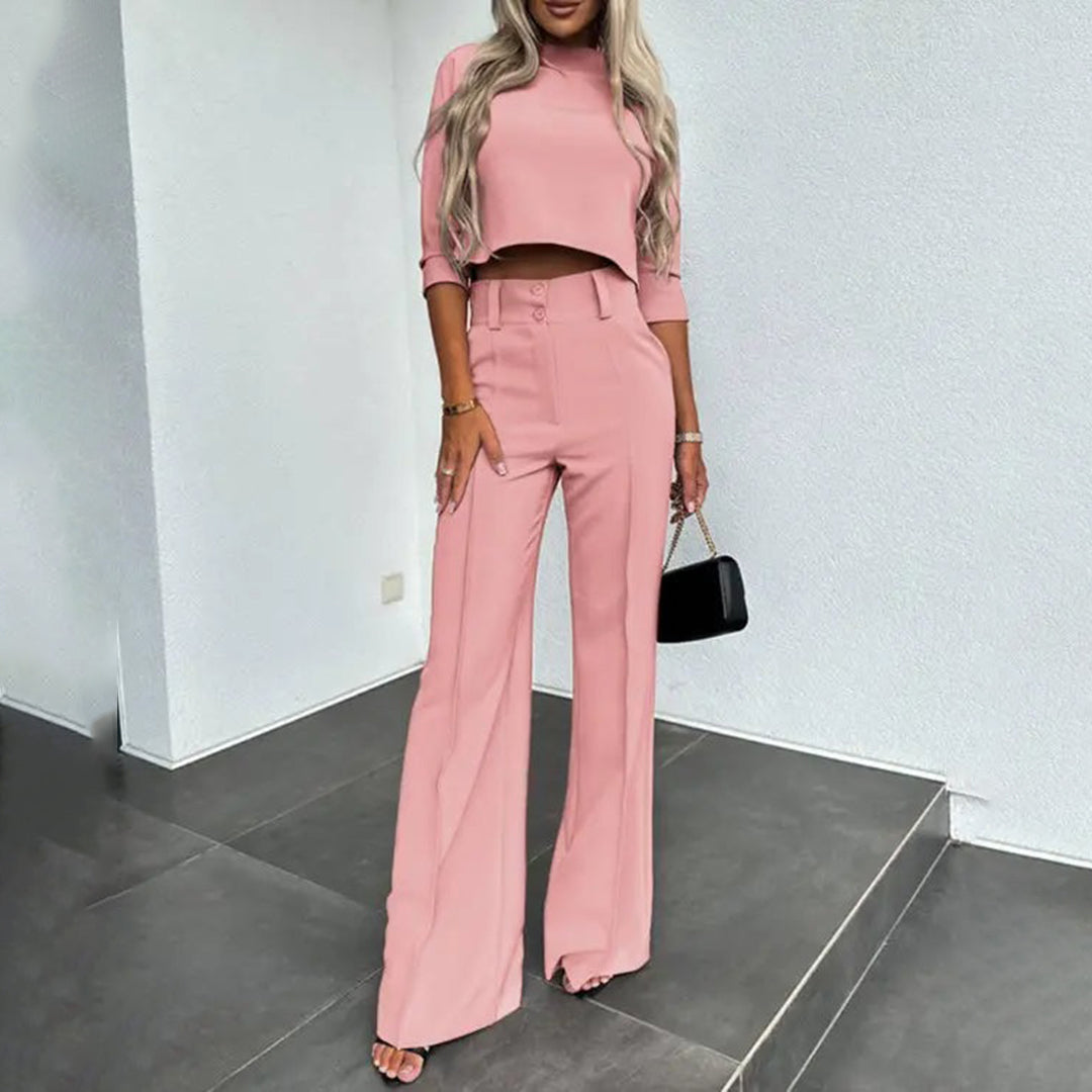 Conjunto de Dos Piezas Feminino Elegante