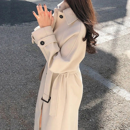 Abrigo Mujer Largo Corte A Elegante
