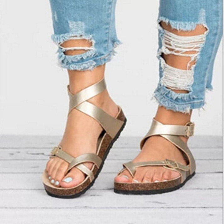 Sandalias Cuero Mujer Elegantes Verano