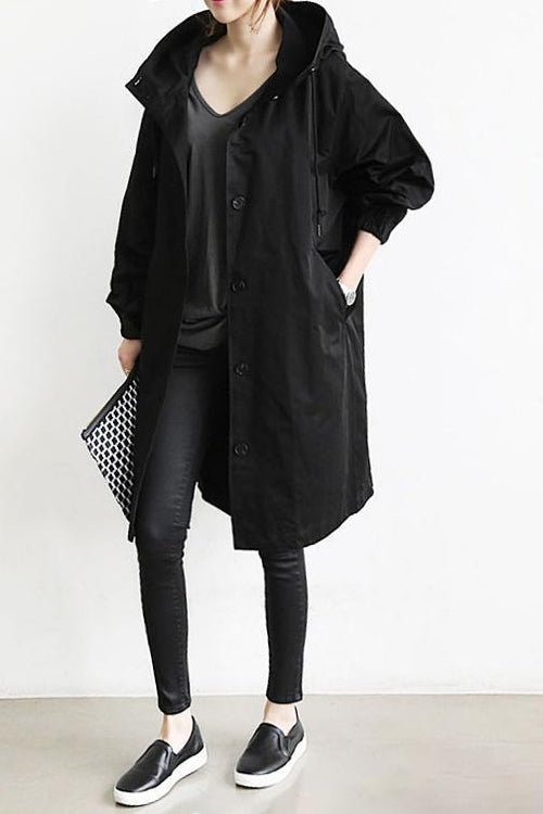Chaquetón impermeable mujer con capucha moda