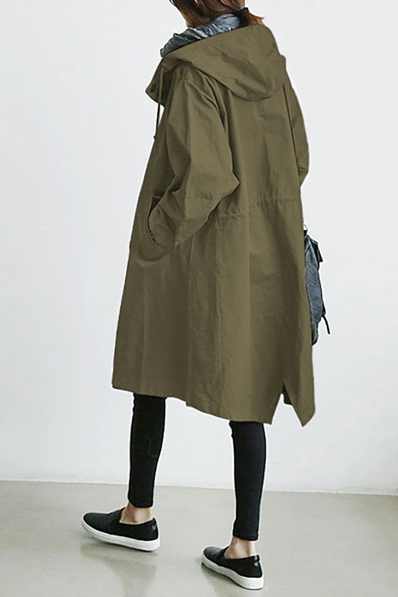 Chaquetón impermeable mujer con capucha moda
