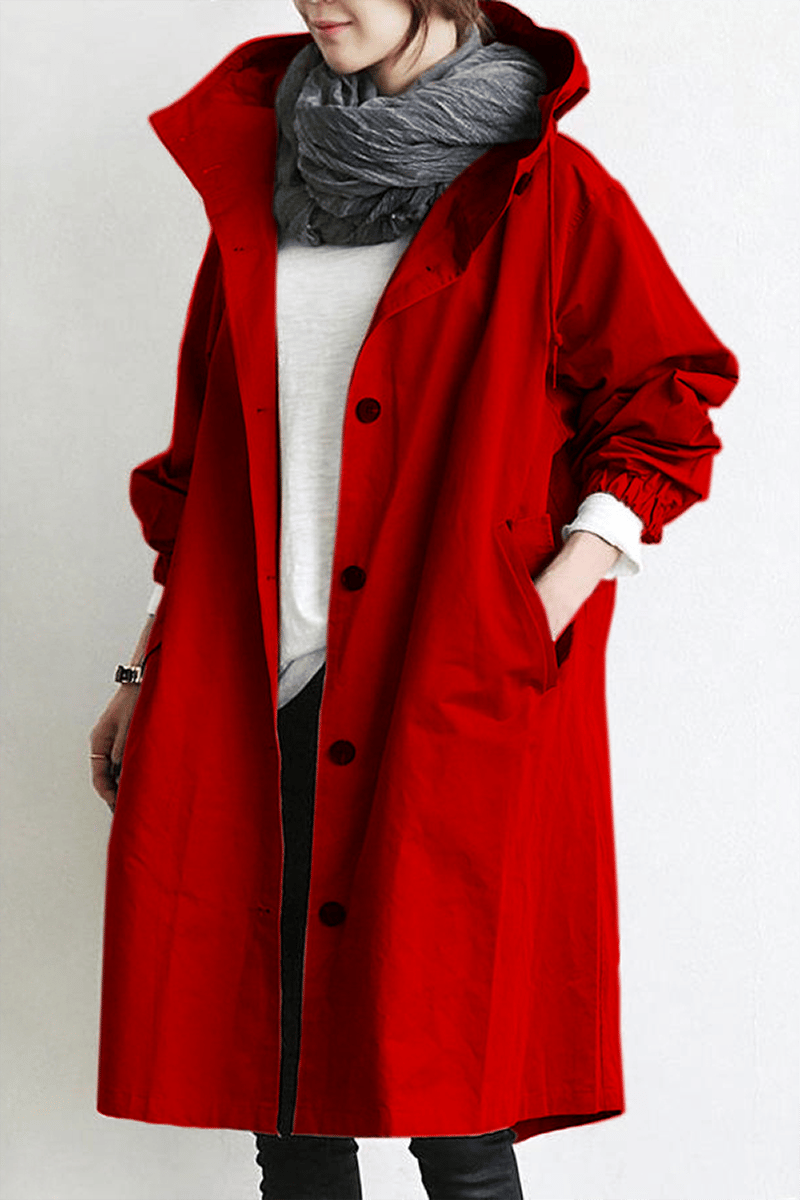 Chaquetón impermeable mujer con capucha moda