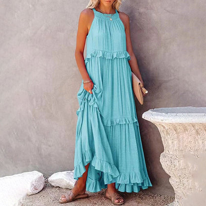 Vestido Maxi Elegante Sin Mangas Floral