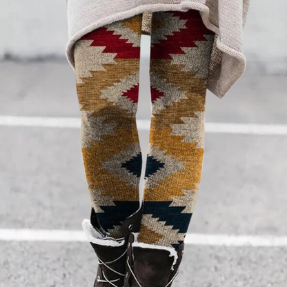 Pantalones deportivos elásticos con estampado femenino - Vestiria