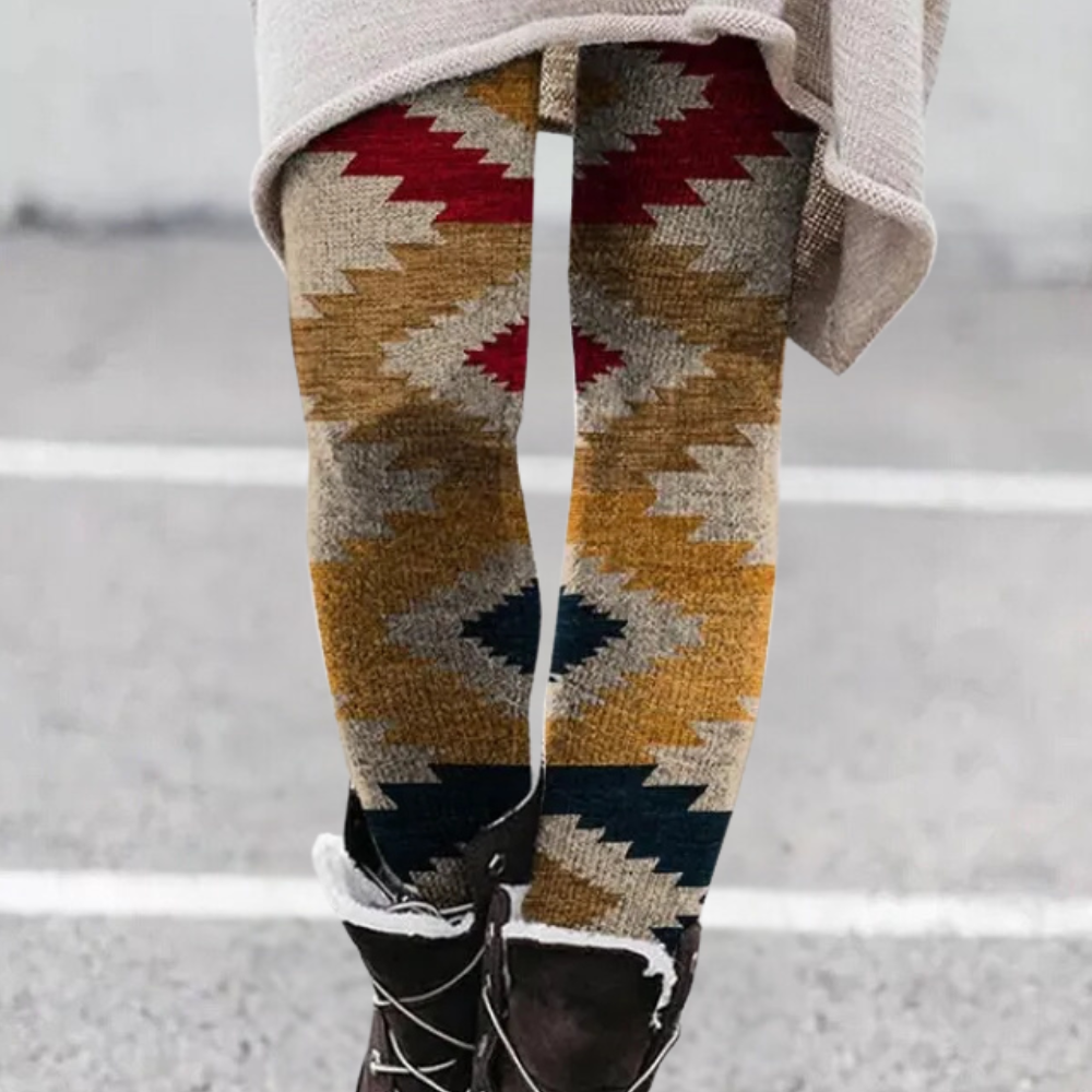 Pantalones deportivos elásticos con estampado femenino