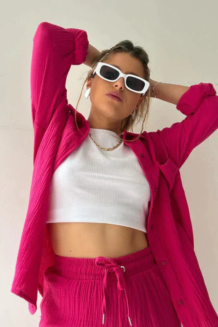 Pantalones y Top Mujer Conjunto Deportivo Famosa