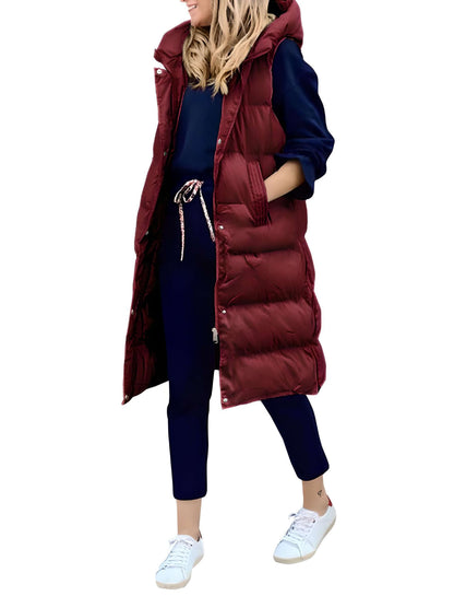 Abrigo Largo Capucha Invierno Mujer