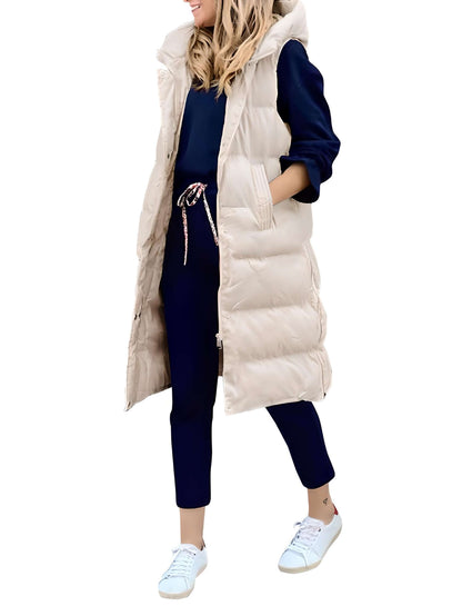 Abrigo Largo Capucha Invierno Mujer