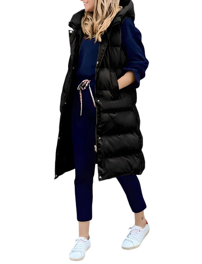 Abrigo Largo Capucha Invierno Mujer