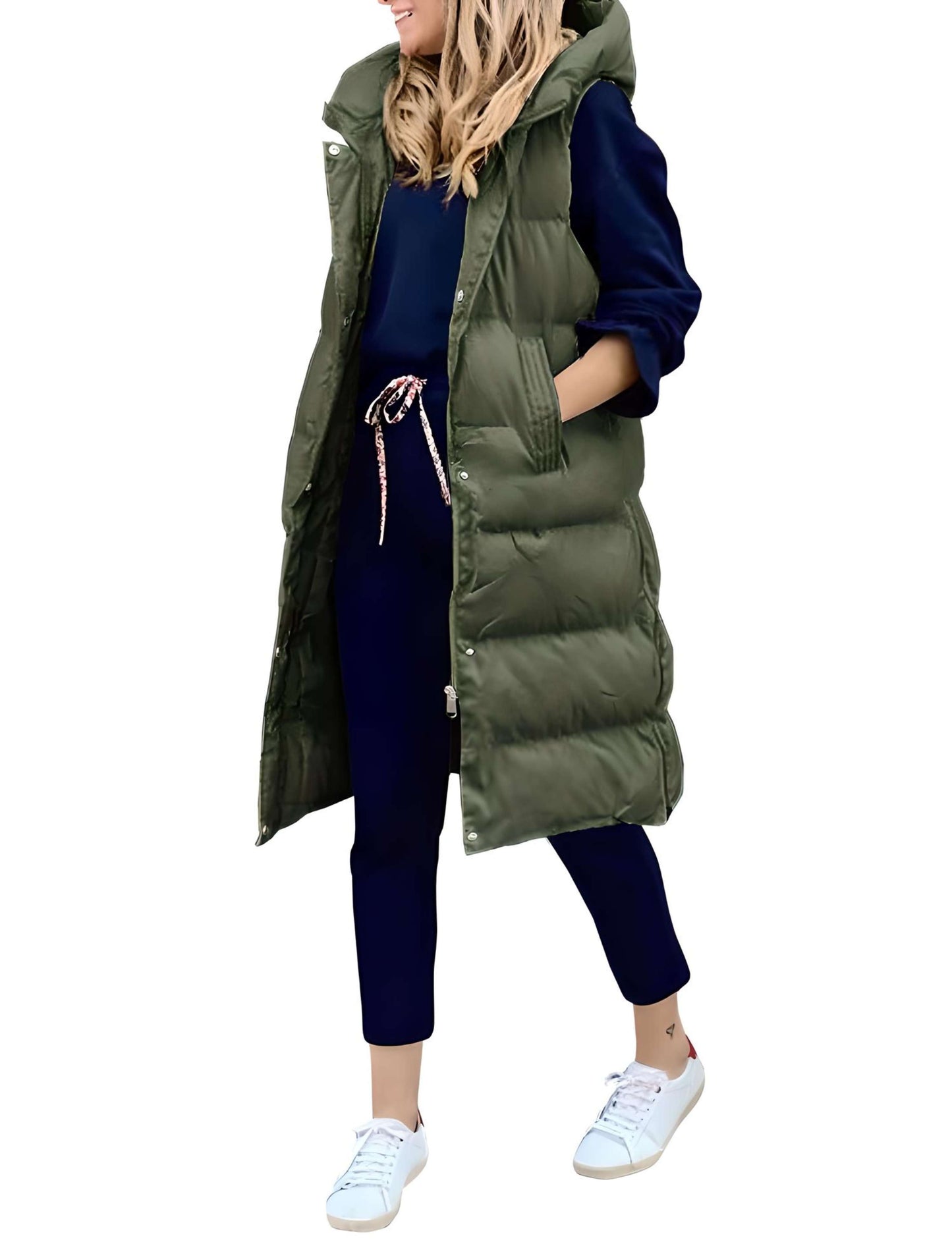 Abrigo Largo Capucha Invierno Mujer