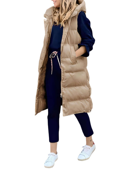 Abrigo Largo Capucha Invierno Mujer
