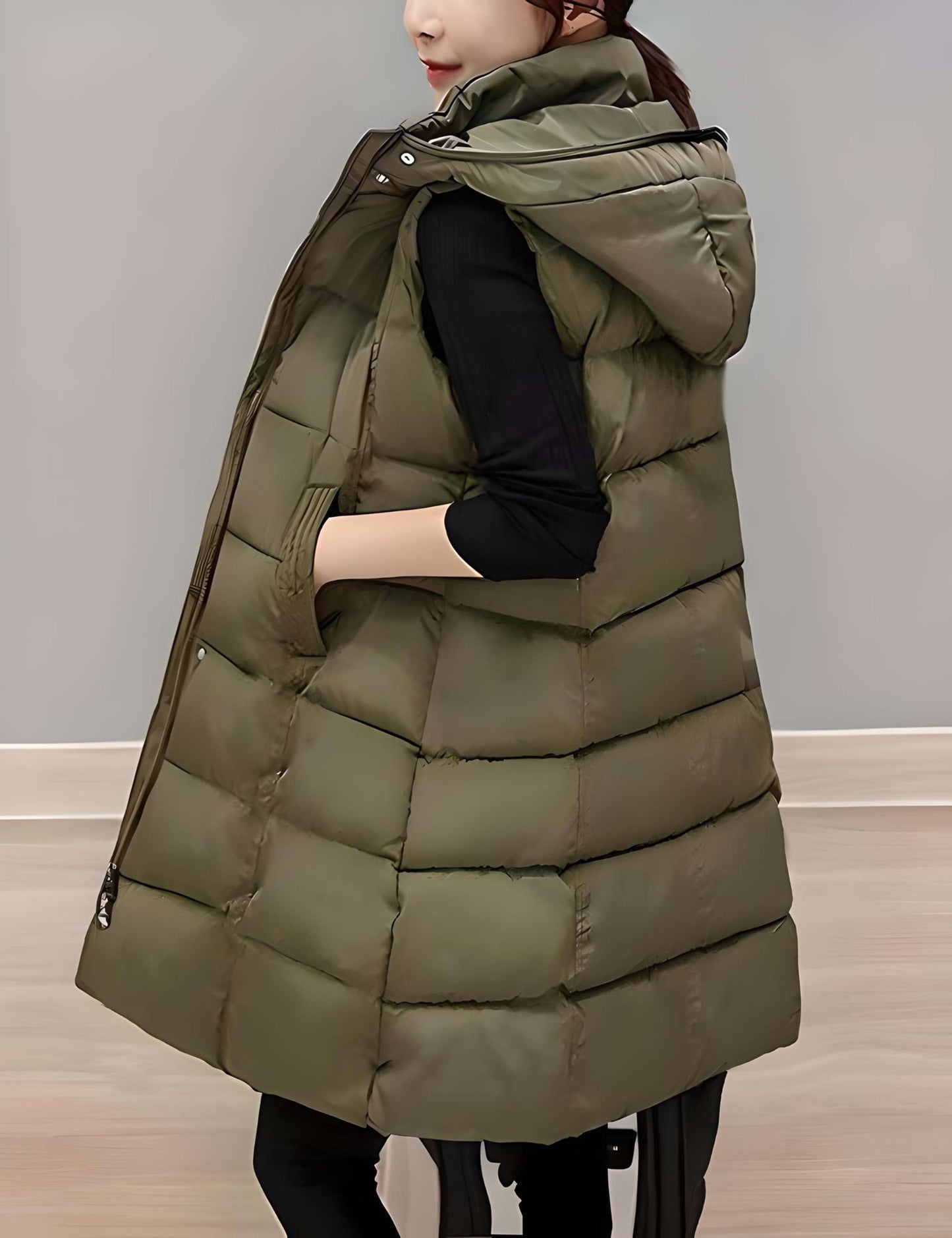 Abrigo Largo Capucha Invierno Mujer - Vestiria