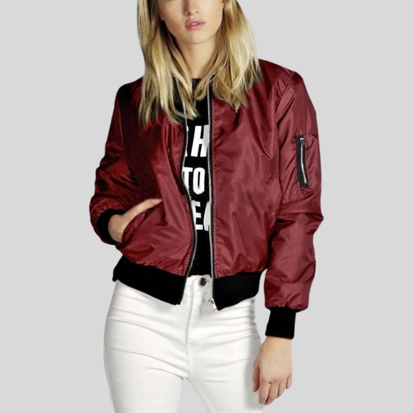 Chaquetón cuero sintético Mujer Estilo Rocker